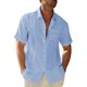thumbnail image 1 of Sunloudy Camisa casual para hombre, color sólido, manga corta, cuello de solapa, ajuste delgado, tops de ocio con botones Sunloudy moda, 1 of 7
