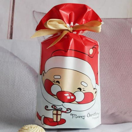 Christmas Nougats Fancyleo 10 PCS Drawstring Bags Gift Christmas Bag Snowflake Crisp Nougat Bunch Candy Candy Bag Cookie Bag ()