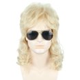 thumbnail image 1 of Peluca de disfraz LeMarnia Blonde Mullet, cabello rockero de los 80 para hombre, 1 of 6