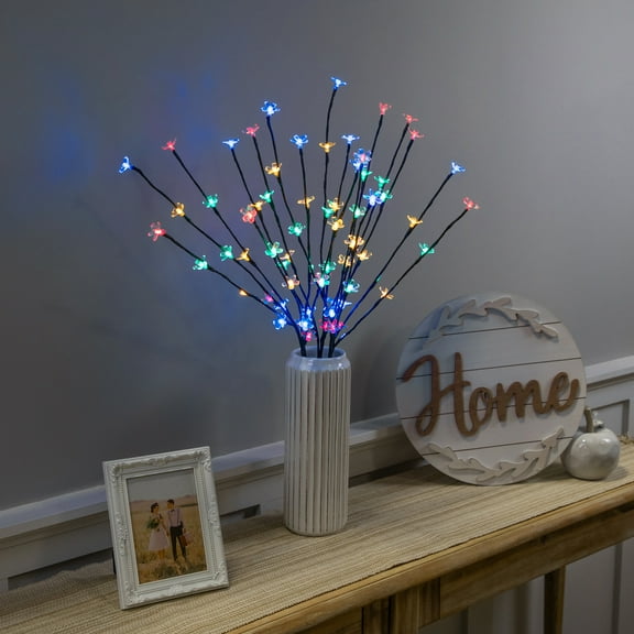 Northlight Pre-Lit Cherry Blossom Artificial Tree Branches - 2.5' - Multi LED Lights - Set of 3