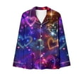 thumbnail image 6 of Fancifize Valentine's Day Pajamas for Women Long Sleeve Button Down Sleepwear Love Heart Print Soft Loungewear Pjs Set Festival Party Matching Pajamas, 6 of 7