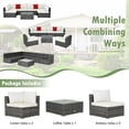 thumbnail image 5 of GVN Outdoor Furniture Sets, Outdoor Conversation Set,7 Pieces Patio Rattan Furniture Set Sectional Sofa Garden Cushion-White, 5 of 7