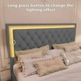 thumbnail image 4 of imerelez 3-Pieces Bedroom Sets,Queen Size Upholstered Platform Bed with LED Lights and Two Nightstands-Gray, 4 of 11