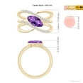 thumbnail image 4 of ANGARA Natural Diagonal Marquise Amethyst Ribbon Shank Ring in 14K Yellow Gold for Women (Size-10x5mm) | February Birthstone, Birthday, Anniversary, Jewelry Gift for Women | Natural Amethyst Ring, 4 of 9