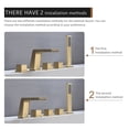 thumbnail image 6 of Boyel Living 5-Hole Deck Mounted Bathtub Faucet Bathroom Roman Tub Faucet with Hand-Held Shower Sprayer Brushed Gold, 6 of 9