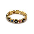 thumbnail image 5 of Turkish Evil Eye Ring Gold Copper Drop Jewelry With Diamond Inlays And Gold Plated Gems Semi Precious Stones Metal, 5 of 9