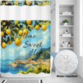 thumbnail image 4 of No Hook Shower Curtain with Built-in Rings - Tropical Ocean Lemon Washable Waterproof Fabric Bathroom Curtains for Hotel,Rentals, Stall 48 X 72 Inch , Home Sweet Home, 4 of 9