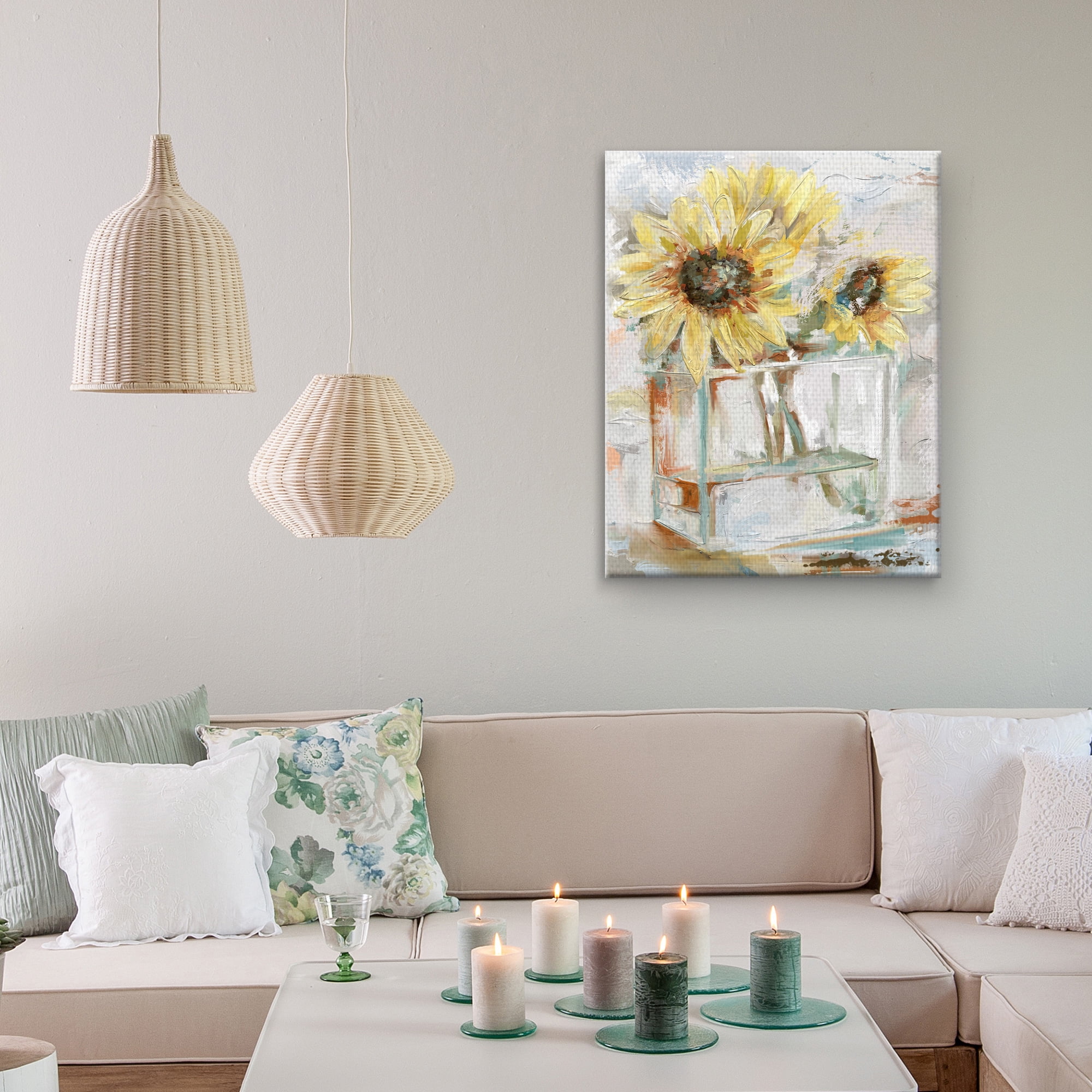 Masterpiece Art Gallery Tournesols Sunflower In Vase By Studio Arts Canvas Art Print 22" x 28"