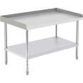 thumbnail image 1 of 60 In x28 In x30 In Stainless Steel Grill and Equipment Stand - NSF-Certified Heavy-Duty Prep Table with Adjustable Legs and 2 In Edge Baffle, 1 of 6