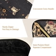 thumbnail image 5 of FORMRS Makeup Bag Travel Cosmetic Organizer for Women Fold Flat Zipper Pouch with Handle, Skeleton with Flowers Pattern, 5 of 8