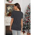 thumbnail image 7 of Christmas Shirts for Women Merry Christmas Trees Printed T-Shirt Cute Xmas Holiday Tee Tops, 7 of 7