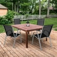 thumbnail image 6 of Spaco 4 Pieces Stackable Patio Dining Chairs Set with Armrest, Outdoor Chairs, Patio Furniture-Black, 6 of 14