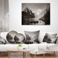thumbnail image 4 of Designart Snow Mountain Lake Panorama - Landscape Printed Throw Pillow - 16x16, 4 of 5