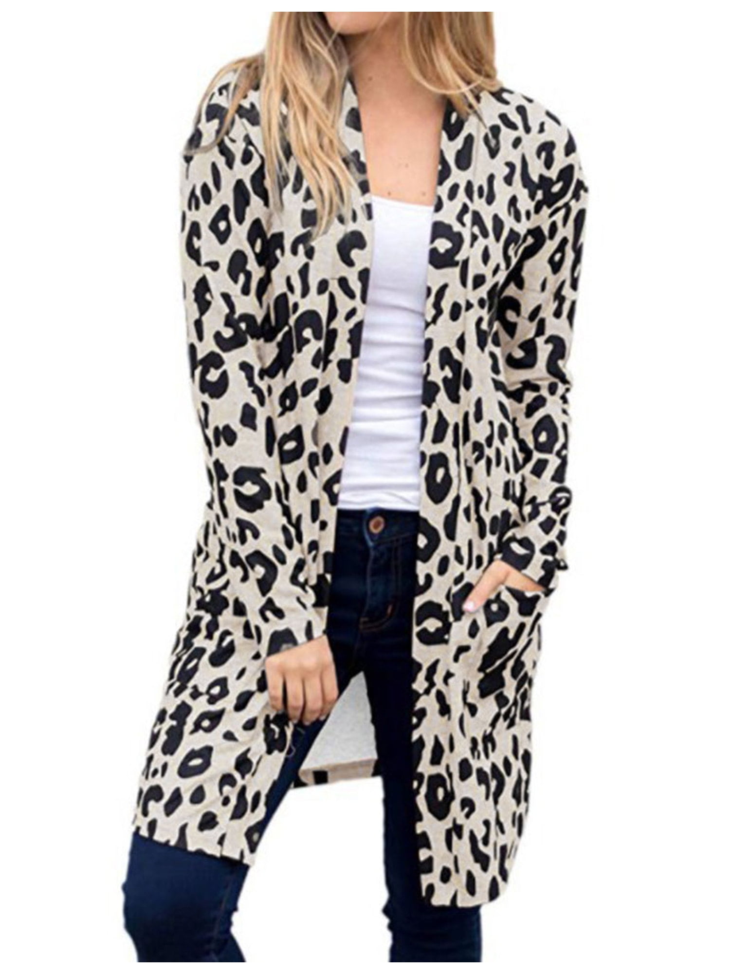 leopard print cardigan walmart