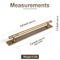 thumbnail image 3 of Goo-Ki Antique Brass Cabinet Pulls with Backplate, Zinc Alloy 7.6''(192mm) Hole Centers Cabinet Drawer Handles for Dresser,Wardrobe,Cupboard,Cabinet Hardware, 2 Pack, 3 of 11