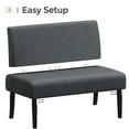 thumbnail image 2 of Yaheetech Corduroy Armless Loveseat with Strong Rubberwood Legs & USB Ports, Dark Gray, 2 of 7