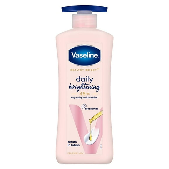 Vaseline Healthy Bright Body Lotion 400 ml, Daily Brightening Moisturizer with Sunscreen for Dry Skin, Gives Non-Greasy Glowing Skin - For Men & Women