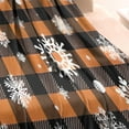 thumbnail image 3 of Orange and Black Plaid Christmas Snowflake Pattern Blanket,Comfortable Soft Flannel Throw Blanket,All Season,Warm Lightweight Blankets for Sofa Bed Couch Living Room Chair,30"x40", 3 of 4