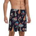thumbnail image 2 of Kdxio Mushroom Doodle Print Mens Sleep Shorts Bottoms Soft Comfy Pajama Wear Pants with Drawstring Pockets, 2 of 7
