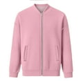 thumbnail image 4 of Casual Zip up Jackets with Pocket, Stand Collar Short Coats , Fall Fashion Outerwear Tops, 4 of 4