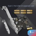 thumbnail image 2 of PCI Express X1 to USB 3.0 5Gbps 2-Port Type C For Desktop PC, 2 of 4
