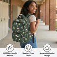 thumbnail image 5 of HUIACONG Green Dino Pattern School Backpack for Primary Kids Lightweight Wear‑Resistant Large Capacity for Boys Girls Ages 6‑18 Daily Travel, 5 of 7