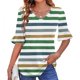 thumbnail image 1 of mfyjkho Tops Deportivos Para Mujer, Blusa Informal Con Cuello En V, Mangas Cortas Y Estampado Para Mujer Tops Para Hacer Ejercicio Xl, 1 of 5