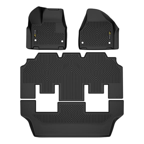 Floor Mats Fit for Chrysler Pacifica 2017 2018 2019 2020 2021 2022 2023 2024 2025 Fit 7 and 8 Passenger Model,TPE All Weather Car Floor Liners Cargo Liners Accessories Black
