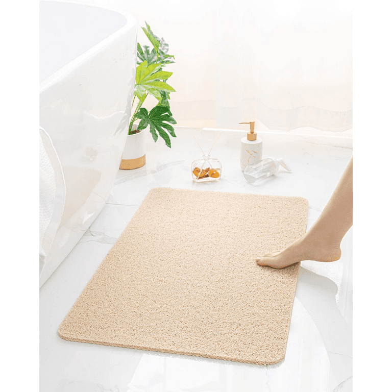 SIXHOME Bathroom Rugs Non Slip Soft Absorbent Terrycloth Bath Rugs and Mats  Thin Bathroom Rugs Fit Under Door Black Bath Mat with Rubber Backing  Machine Washable Low Profile Bathroom Mat 17x28 