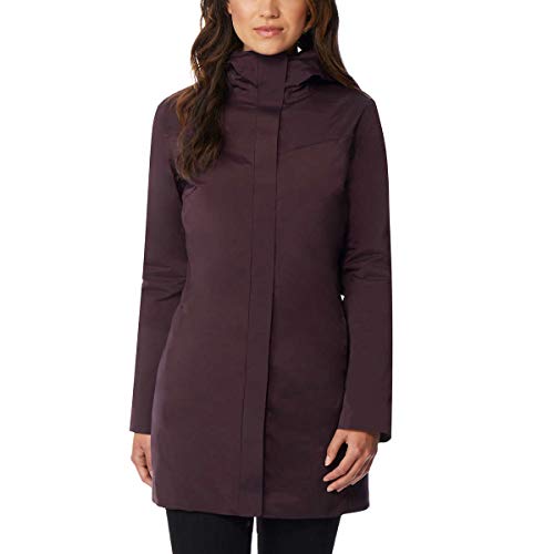 32 DEGREES Womens Luxe Fur Mix Media Jacket Eggplant Large Purple