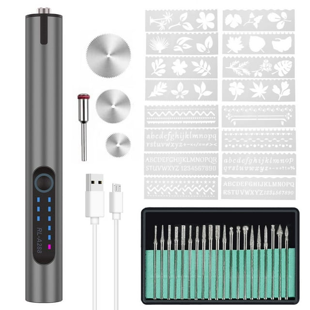 Stylo de Gravure Électrique 500MHA Micro Stylo à Découper Sans Fil avec 3 Vitesses Réglables