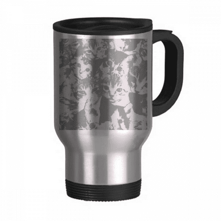 

Cat Fashion Poster Protect Animal Pet Lover Travel Mug Flip Lid Stainless Steel Cup Car Tumbler Thermos