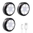 thumbnail image 2 of 3pcs Night Lamp 6 LED Intelligent Sensor Body Induction USB Rechargeable Corridor Bedside Light Sleep Lamp for Baby Room Bedroom Living Room, 2 of 9