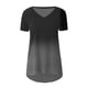 thumbnail image 5 of Ichuanyi Womens Swimsuits Clearance Women's Fashion Gradient Printed Blouse V-neck Short Sleeve Loose T-shirt Tops Ichuanyi Ichuanyi, 5 of 5