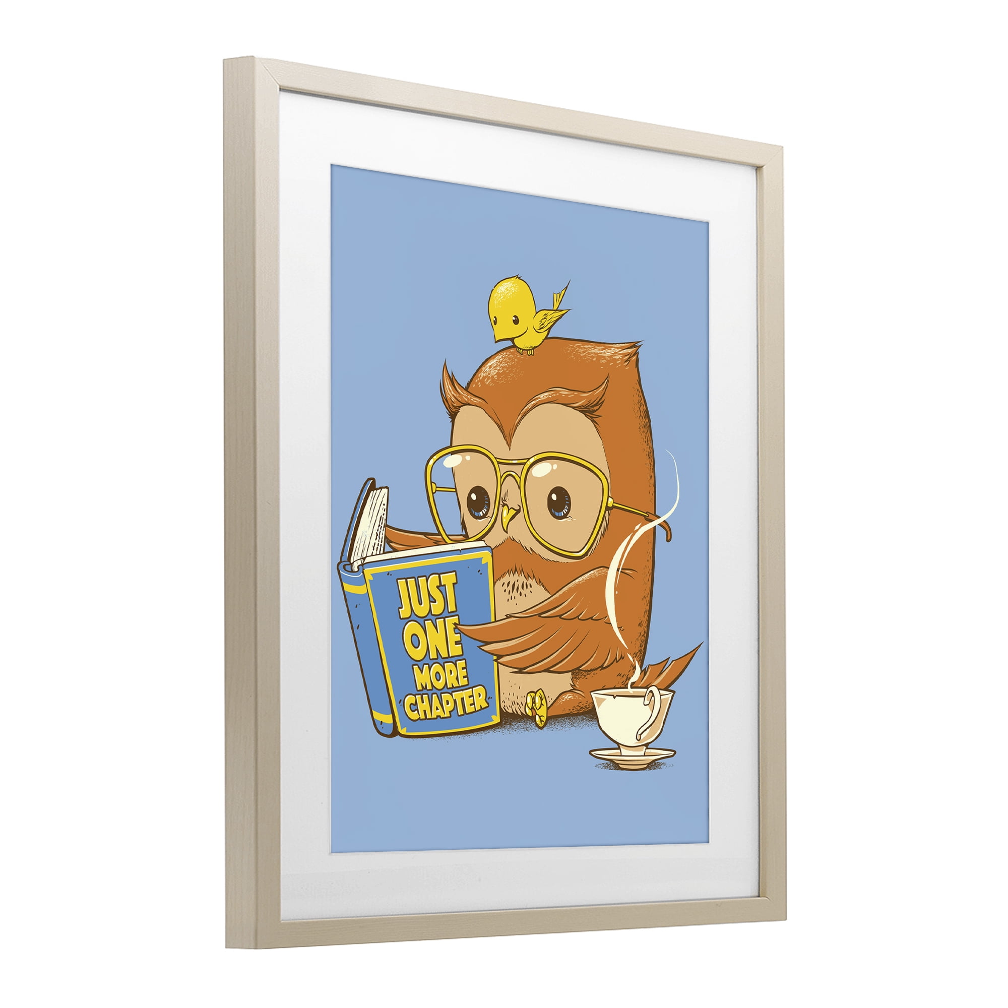 Stupell Industries One More Chapter Owl Birch Framed Print Under Glass, design by Tobe Fonseca