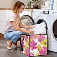 thumbnail image 7 of Home Organizer Foldable Fabric Storage Bin With Handle Yellow Pattern, 7 of 7