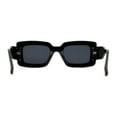 thumbnail image 4 of Womens Mod Rectangle Inset Fancy Pattern Frame Sunglasses All Black, 4 of 4