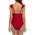 thumbnail image 7 of Ruffle One Piece Swimsuits for Women V Neck Ruched Monokini Bathing Suits, 7 of 7