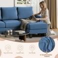 thumbnail image 4 of Lumihaven 70.8" L-Shaped Sectional Sofa with Ottoman Ergonomic Support Sofa Couch for Small Spaces Living Room, Apartment,Blue, 4 of 7