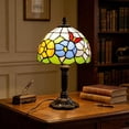 thumbnail image 7 of Vintage Stained Glass Table Lamp, Plug-in Decorative Bedside Lamp for Bedroom, Living Room & Study, 7 of 7
