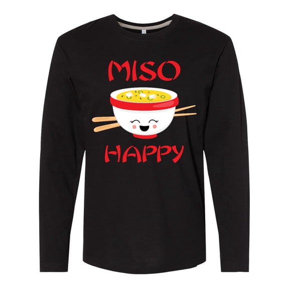 Inktastic Kawaii Miso Happy Long Sleeve T-Shirt