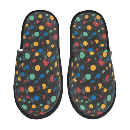 

Tideii Vintage Records for Home Indoor Cotton Slippers Autumn and Winter EVA Plush Slippers Household Supplies Unisex-Large