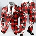 thumbnail image 2 of KKBOTIVE Christmas Suit for Men Party Funny Printed Adult Novelty Suit and Dress Pants Men's Xmas Jacket Outfit Play Wear 3-Red Size: M, 2 of 5