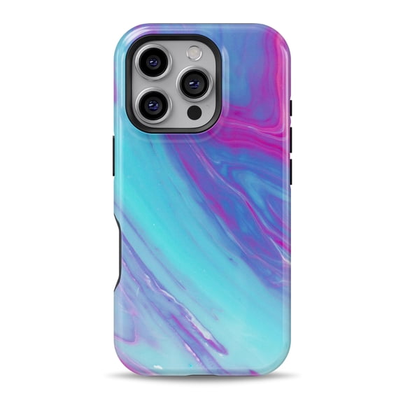 DesignSkinz Scratch-Resistant Hard Slim Case Compatible with iPhone 16 (Compatible with MagSafe) - Marbled Ink V23
