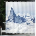 thumbnail image 4 of Ambesonne Nature Shower Curtain, Clouds on Summit Winter, 69"Wx84"L, Black and White, 4 of 5