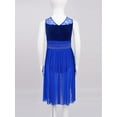 thumbnail image 5 of vastwit Girls Sleeveless Lyrical Dance Dress Lace High Low Skirt Leotard Ballet Modern Contemporary Dancewear Blue 10, 5 of 8