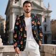 thumbnail image 3 of Uourmeti Guitar Music Pattern Suit Jacket, Regular Fit Men's Suit Single Button Polyester Men's Suits for Business, 3 of 9