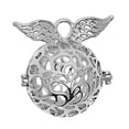 thumbnail image 2 of Colgante de jaula de abalorios bañado en plata con 9 estilos de fabricación de joyas: añade tus propias perlas, piedras, perfumes y aceites esenciales ala del ángel Soledad Colgante de jaula de perlas, 2 of 10