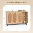thumbnail image 3 of Costway 50" Buffet Cabinet with 4 Rattan Doors Adjustable Shelves Metal Legs Dining Room, 3 of 10