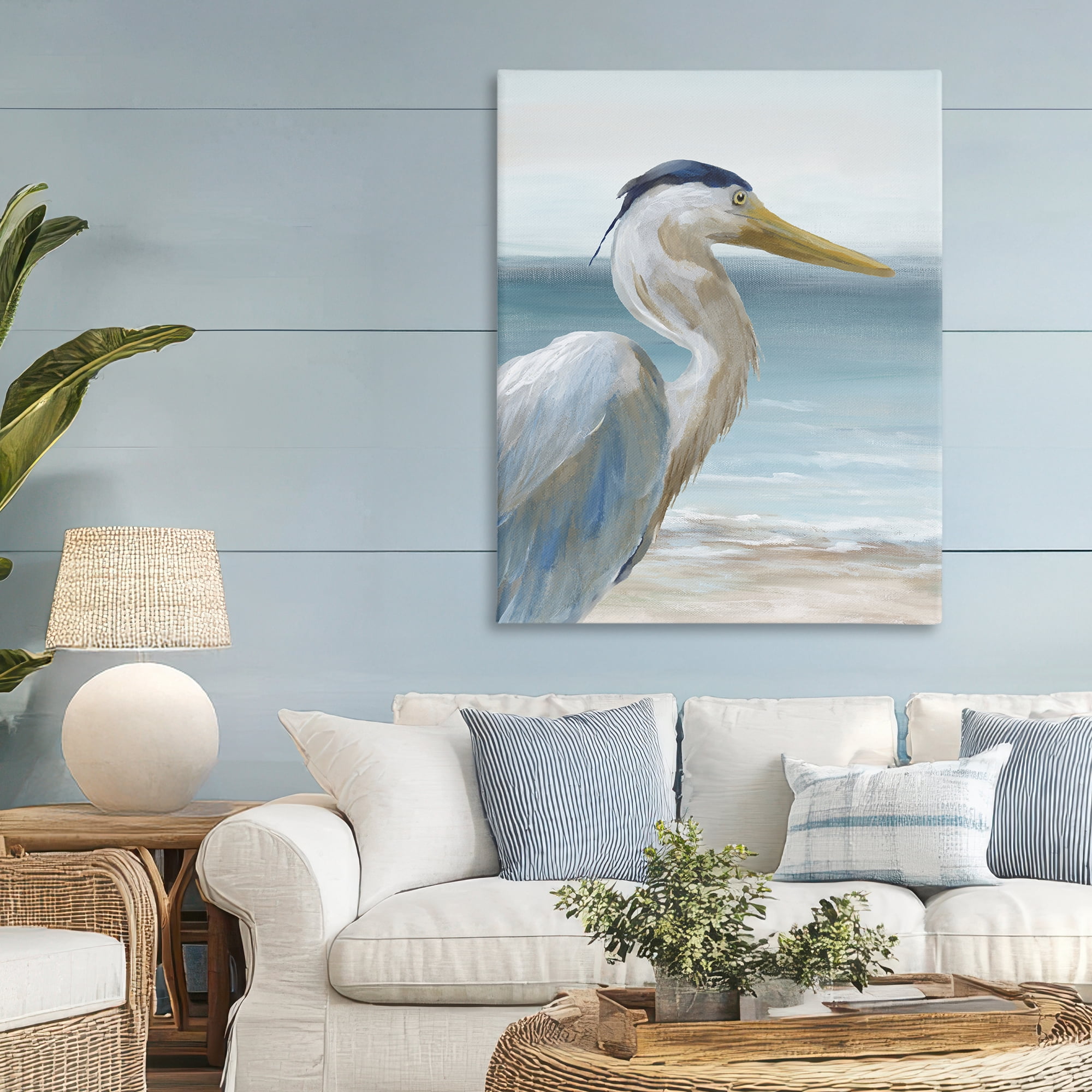 Stupell Industries Right Gazing Heron Canvas Wall Art, design by Nan
